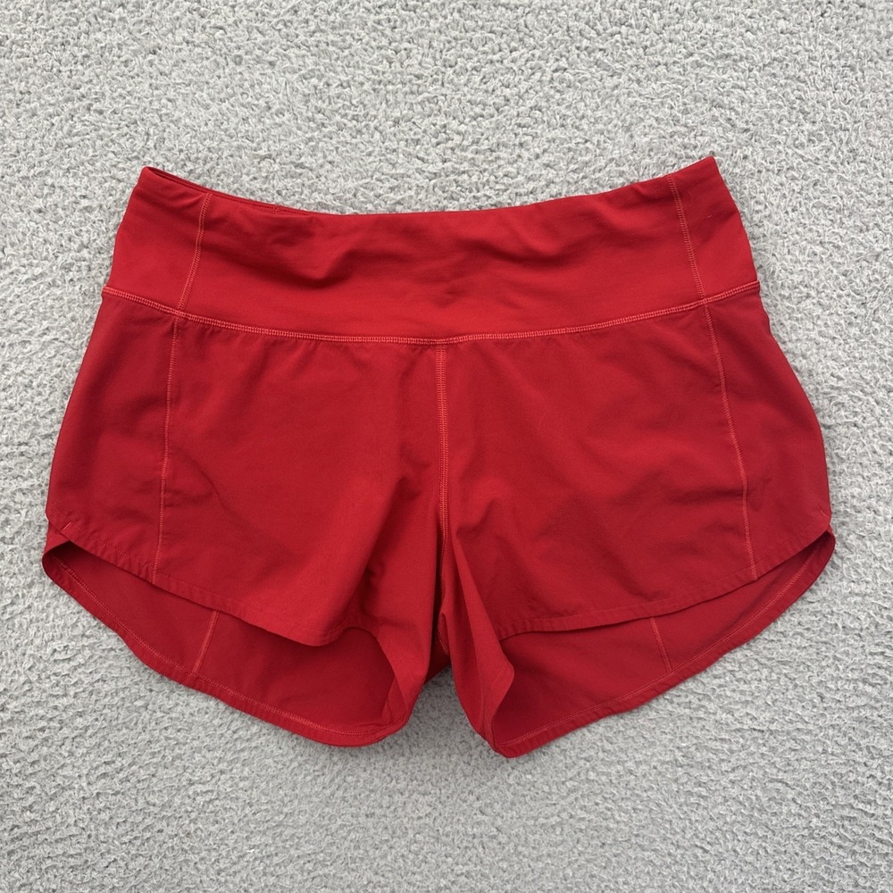 Lululemon Speed Up Shorts Mid Rise 4" Dark Red Athletic Athleisure Women's 6